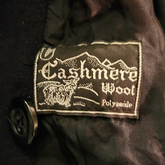 Vintage Double Breast Cashmere Wool Pea Coat - Picture 4 of 5